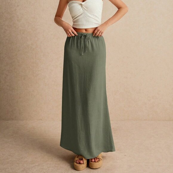 Dresses & Skirts - Army Green Casual Women's Long Skirt